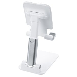 Additional Image 2 - a white phone stand with a silver handle