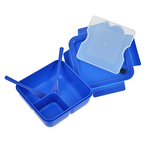 Additional Image 3 - a blue plastic container with a clear lid