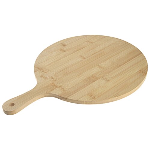 Additional Image 1 - a round wooden cutting board