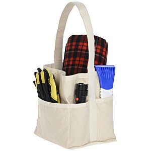 Additional Image 4 - a white bag with a pocket full of items