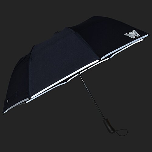 Additional Image 5 - a black umbrella with white trim