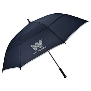 Additional Image 1 - a black umbrella with a white logo