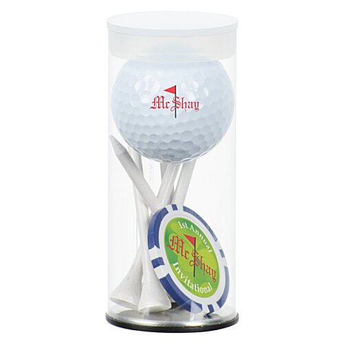 Additional Image 2 - a white golf balls in a clear plastic container