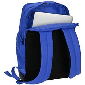 Additional Image 4 - a blue backpack with a white paper inside