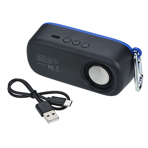Additional Image 4 - a black and blue speaker with a cord