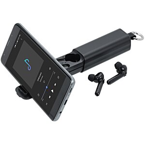 Additional Image 3 - a black device with a screen and ear buds