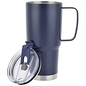 Additional Image 2 - a blue and silver travel mug