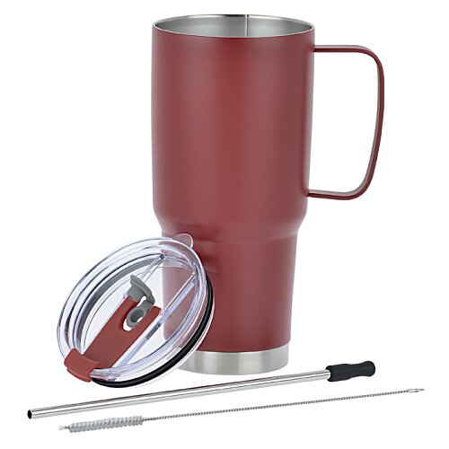 Additional Image 3 - a red and silver tumbler