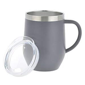 Additional Image 1 - a black and silver coffee mug