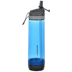 Additional Image 1 - a blue water bottle with a black cap