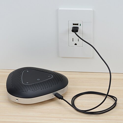 Additional Image 3 - a black and silver heart shaped object with a cord plugged into a wall