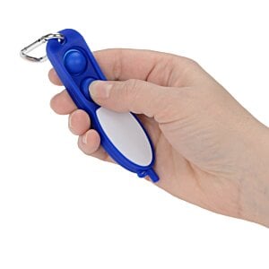 Additional Image 2 - a hand holding a blue and white keychain