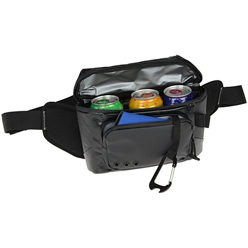 Additional Image 1 - a black waist bag with a strap