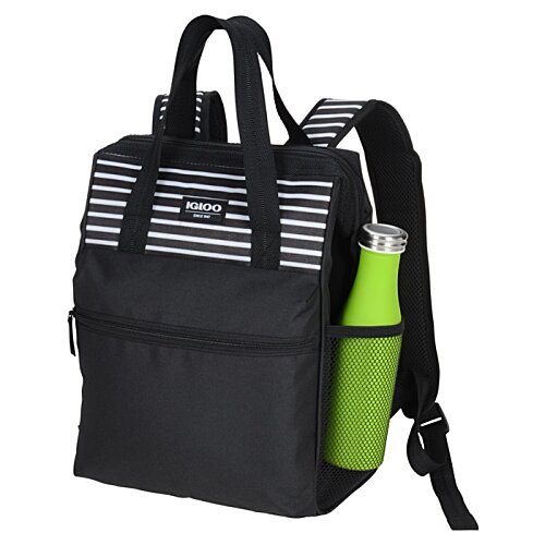Additional Image 1 - a black backpack with a green bottle