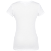 View Image 2 of 3 of Tultex Polyester Blend V-Neck T-Shirt - Ladies' - White