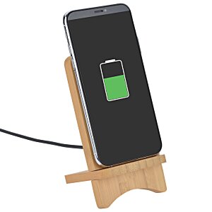 Additional Image 3 - a black phone on a wooden stand