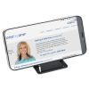 a computer screen with a woman's face