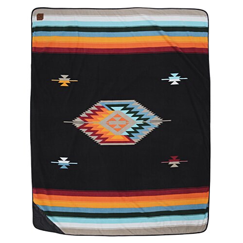 Additional Image 2 - a black and orange blanket with a diamond design