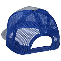 a blue hat with a mesh top