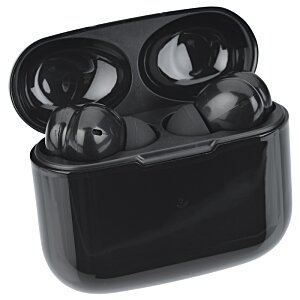 Additional Image 5 - a black wireless earbuds in a black case