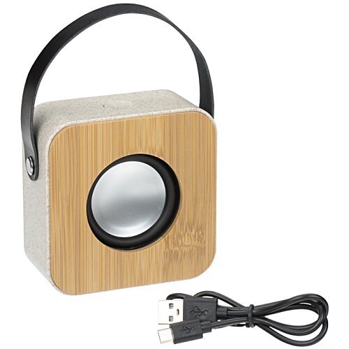 Additional Image 1 - a wooden box with a black handle and a black cord