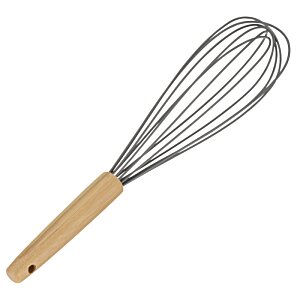 Additional Image 1 - a wire whisk with a wooden handle