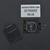 a black rectangular object with a white label