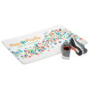 a white paper with colorful confetti on it