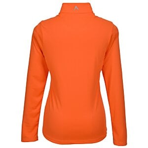 Additional Image 1 - a back view of a long sleeved orange shirt