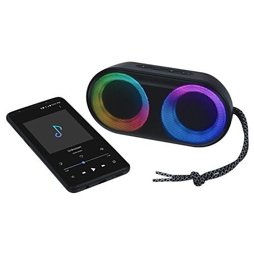 Additional Image 2 - a black speaker with colorful lights