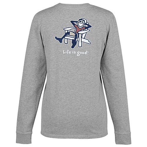 Additional Image 1 - a grey long sleeved shirt with a blue and white design on it