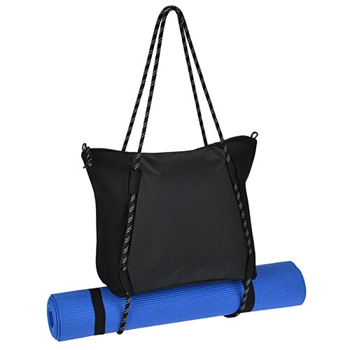 Additional Image 2 - a black bag with a blue mat from a strap
