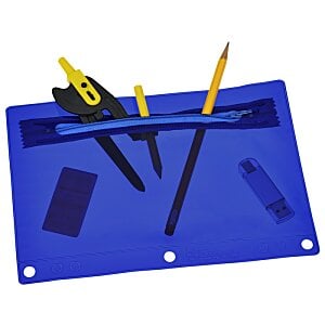 Additional Image 1 - a blue board with pencils and a pencil sharpener
