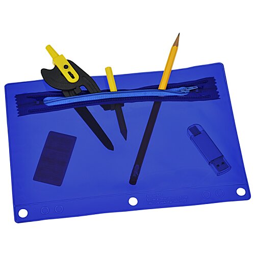 Additional Image 1 - a blue board with pencils and a pencil sharpener