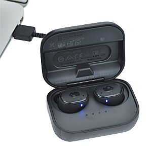 Additional Image 5 - a black wireless earbuds in a case