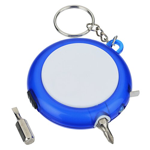 Additional Image 1 - a blue and white key chain