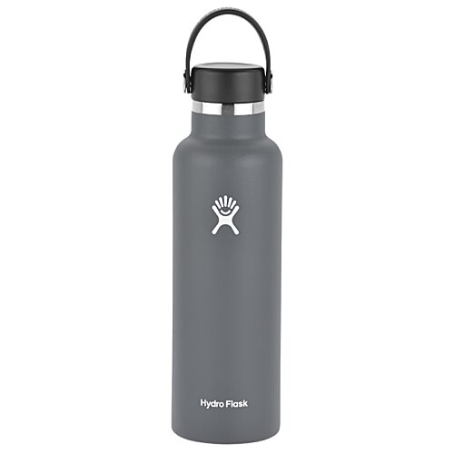 Additional Image 3 - a grey water bottle with a white logo