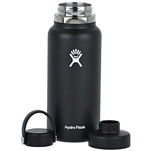 Additional Image 4 - a black water bottle with a white ribbon