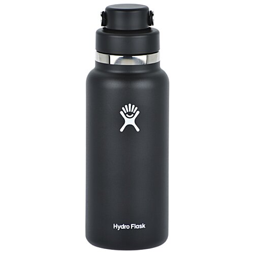 Additional Image 2 - a black water bottle with a white logo