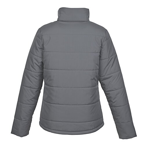 Additional Image 1 - a back view of a grey jacket
