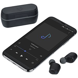 Additional Image 2 - a black cellphone with blue lights and earbuds