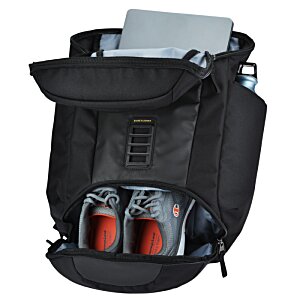 Additional Image 2 - a black backpack with a white cover