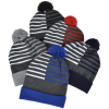 View Image 5 of 5 of Divided Color Pom Pom Beanie