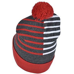 Additional Image 2 - a red and grey striped hat
