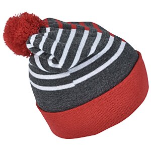 Additional Image 3 - a red and black striped hat