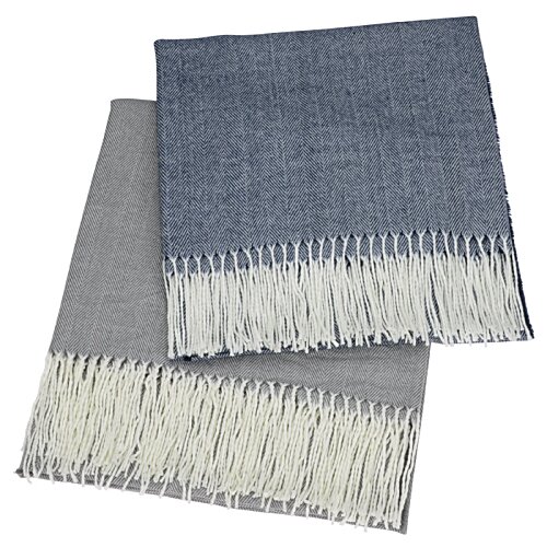 Additional Image 2 - a pair of blue and white blankets