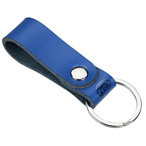 Additional Image 1 - a blue key chain with a round ring