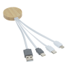 View Image 2 of 4 of Bamboo Accent Duo Charging Cable - Round