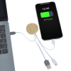 View Image 3 of 4 of Bamboo Accent Duo Charging Cable - Round