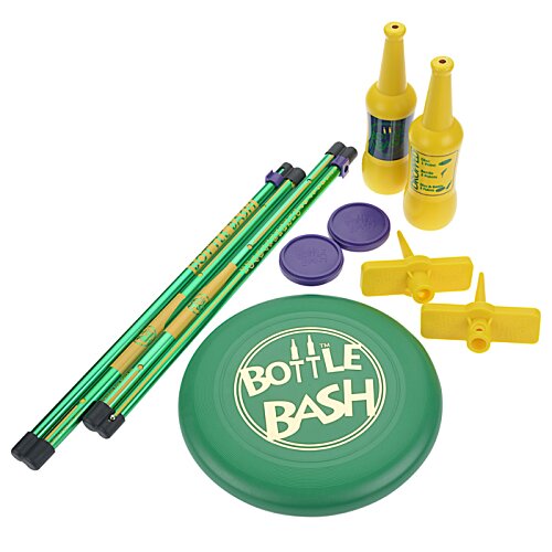 Additional Image 2 - a green frisbee with yellow and purple objects